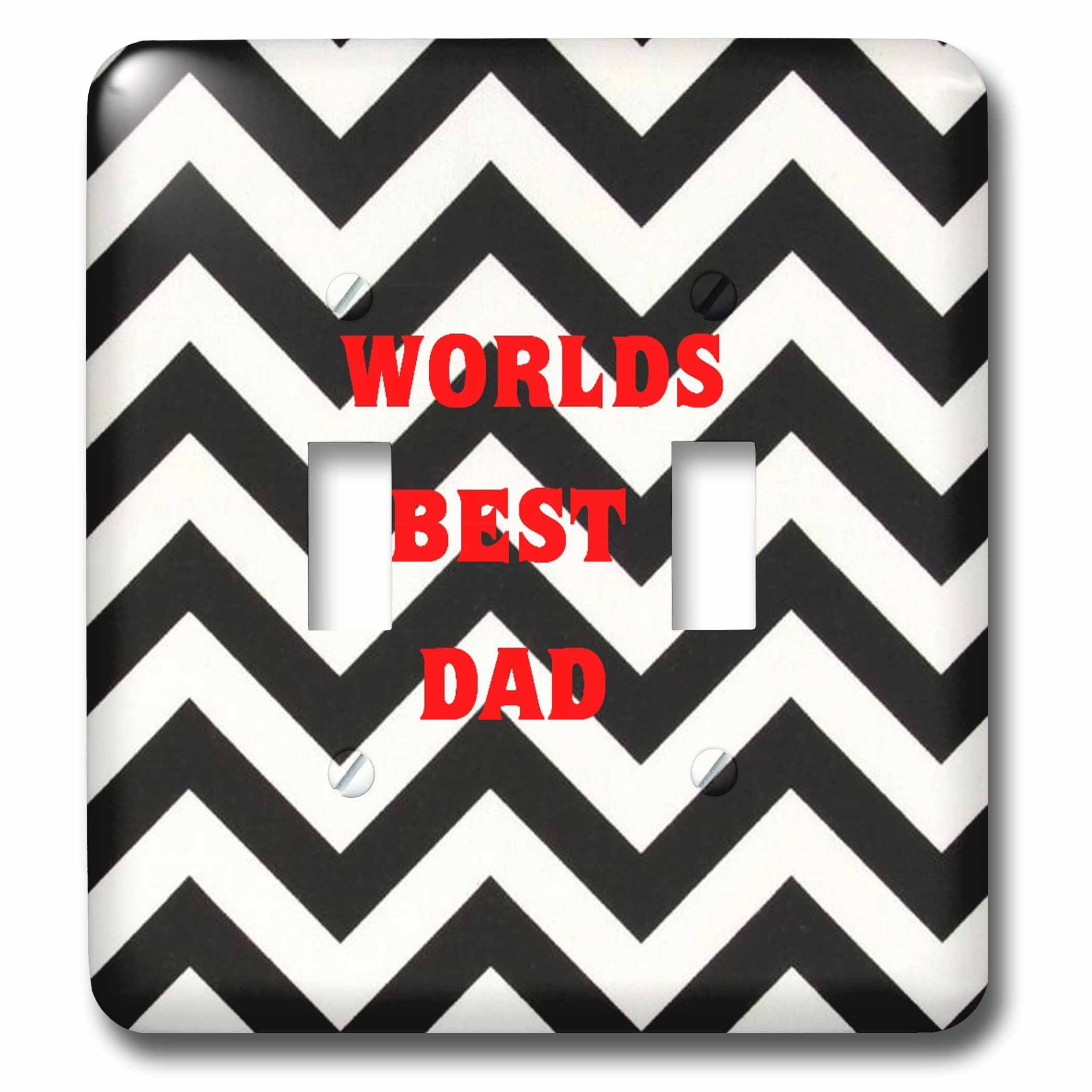 Interrupteur à bascule double 3dRose lsp_62330_2 noir blanc chevron stripe double rayures