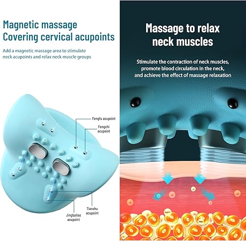 Miniatura 5 de Masajeador de cuello, masajeador de cuello, 3 modos de relajación portátil de cuello y hombros, almohadas eléctricas con calor, dispositivo de
