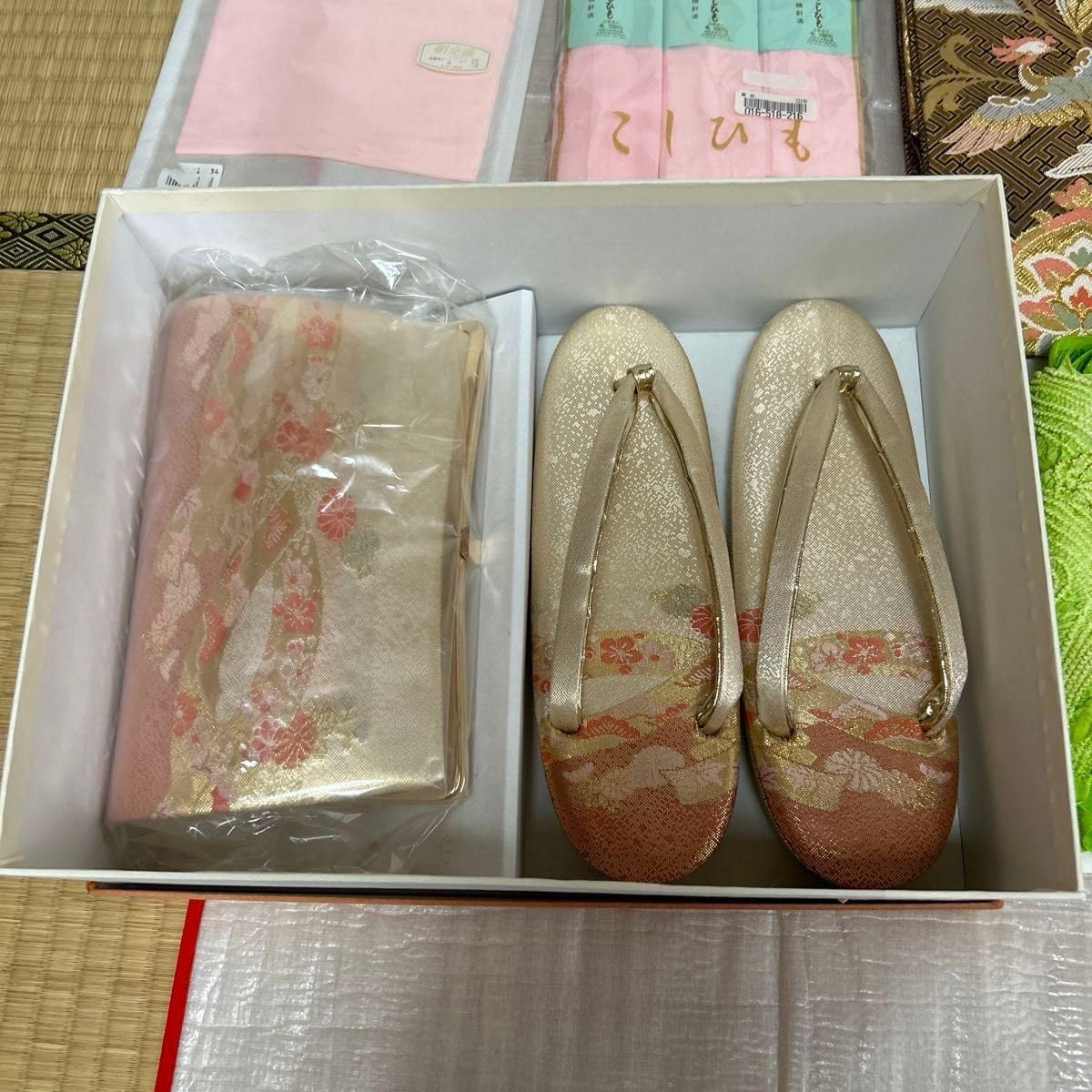 振袖】6083正絹総絞り帯揚げ＆重ね衿 帯締めセット 成人式 振袖 和装 