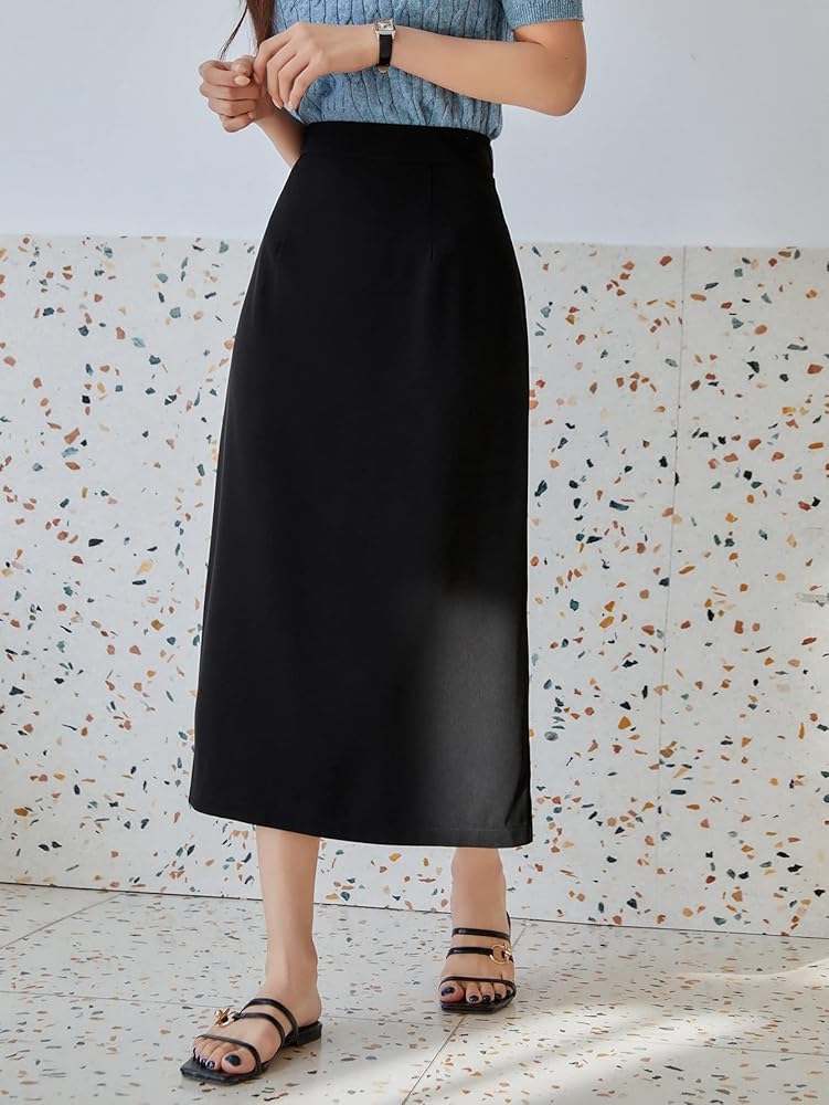 Amazon.com: Women's 2024 Casual Maxi Long Skirt Solid High
