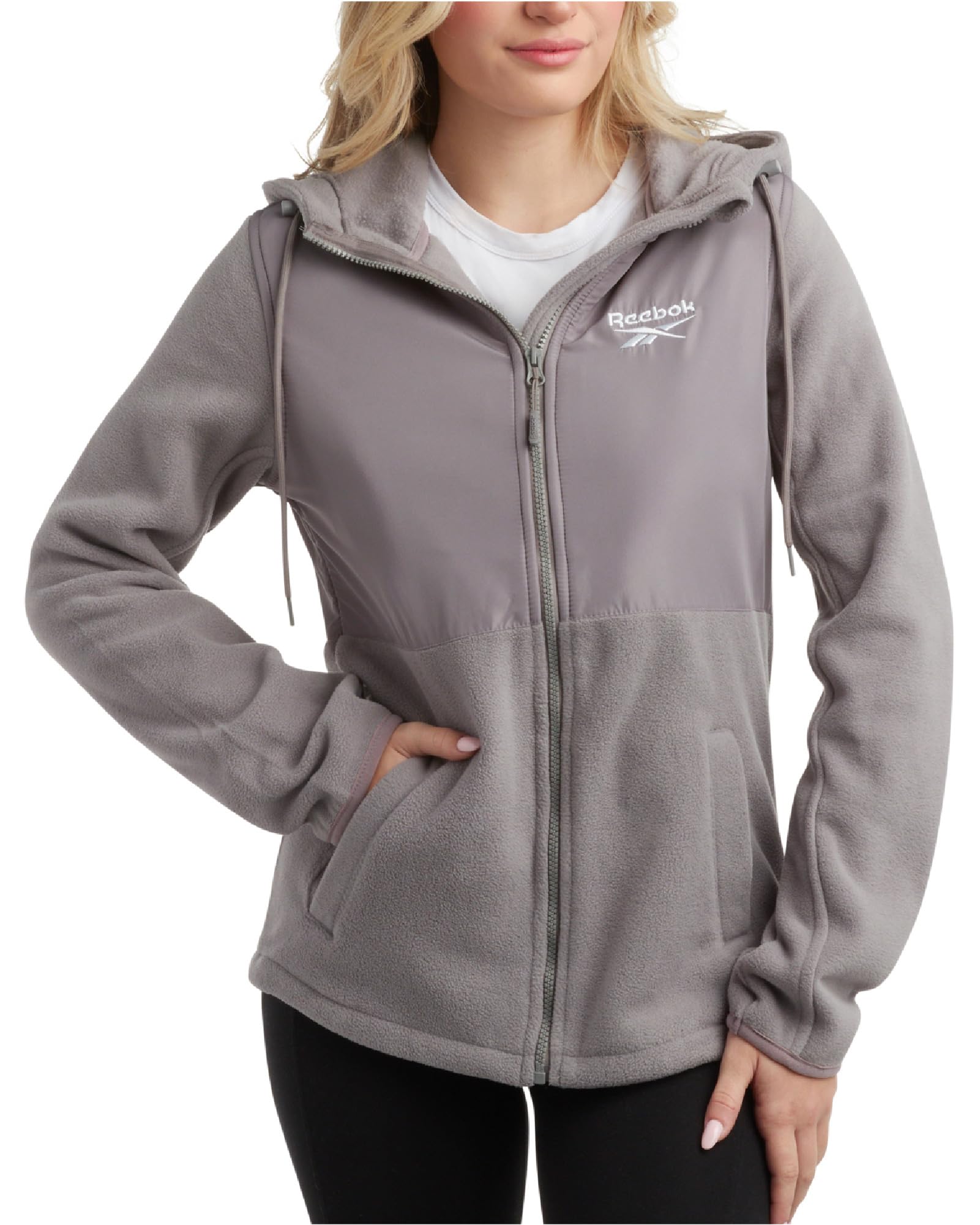 Reebok Women's Jacket Polar Fleece Sweatshirt Jacket Lightweight Coat  for Women (S-XL)