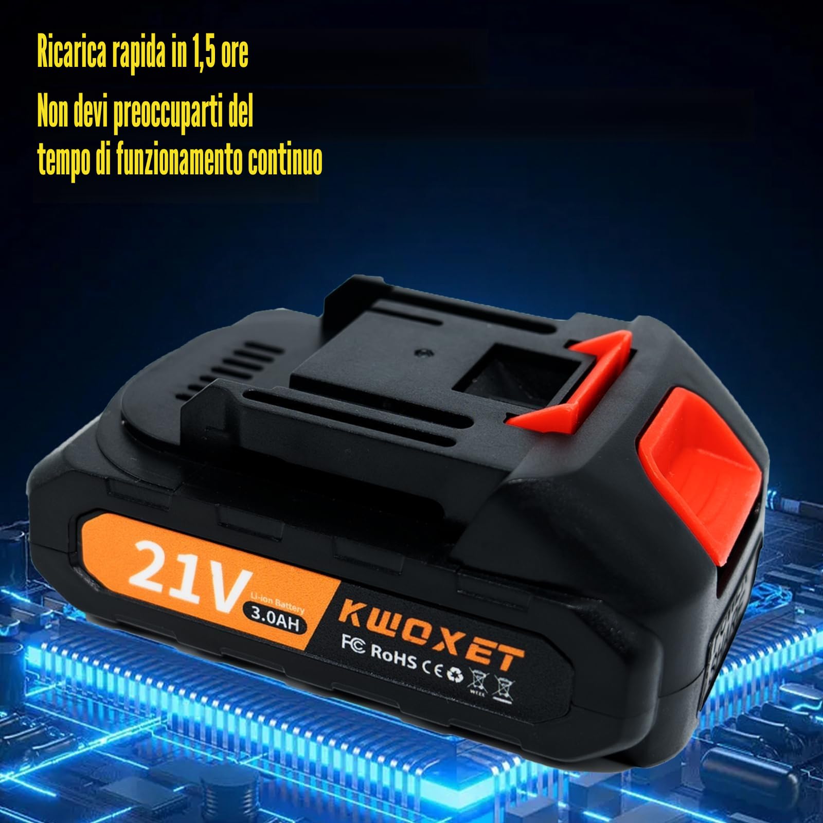 Mini Soffiatore a Batteria con Turbo, 576km/h, 2x21V 3000mAh | Soffiatore leggero in plastica. erba, neve, polvere, trucioli. Adatto per giardino, terrazza, vialetti, garage, auto.