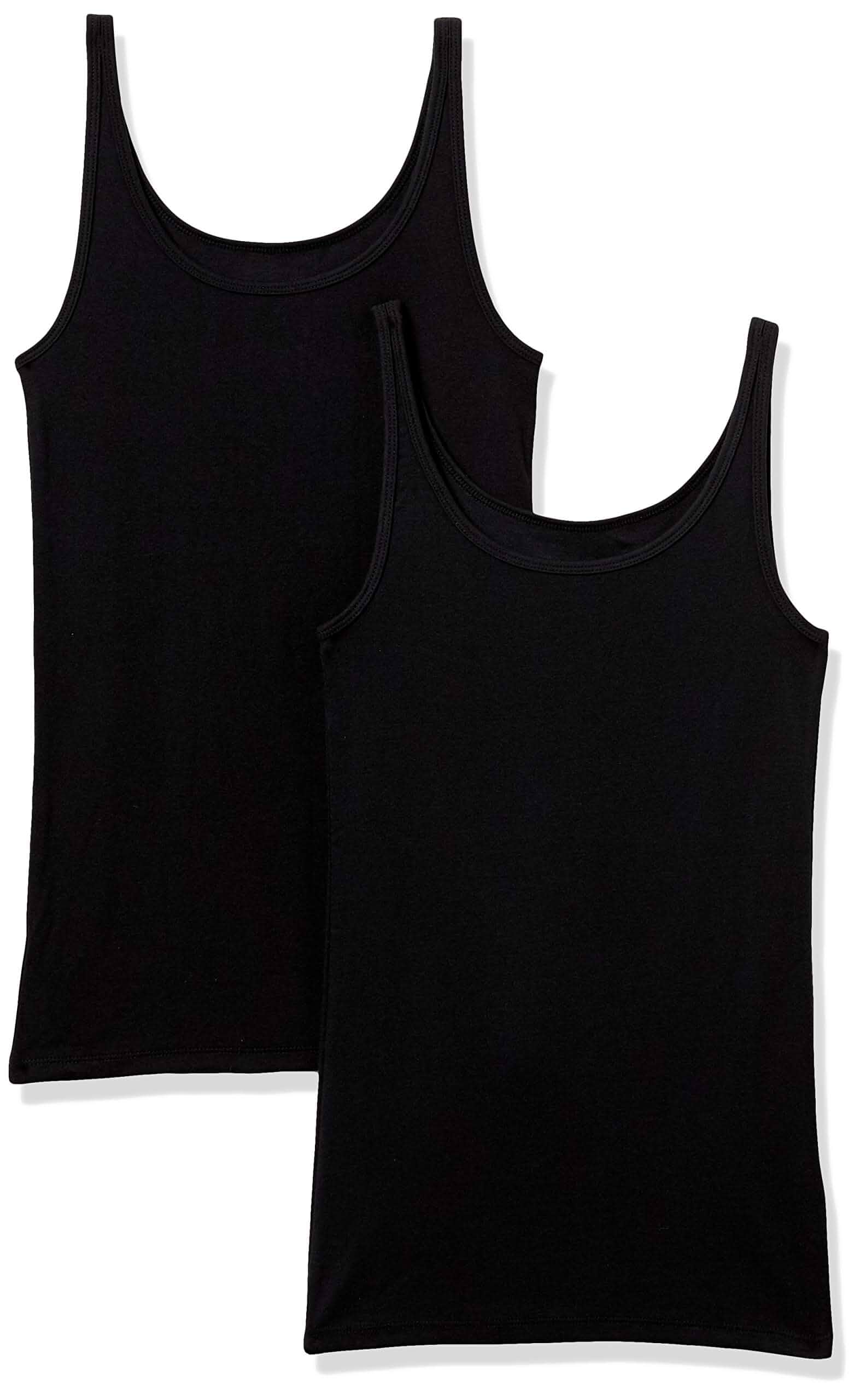 Amazon Essentials Women's Slim-Fit Thin Strap Tank Top, Pack of 2 Slim Fit