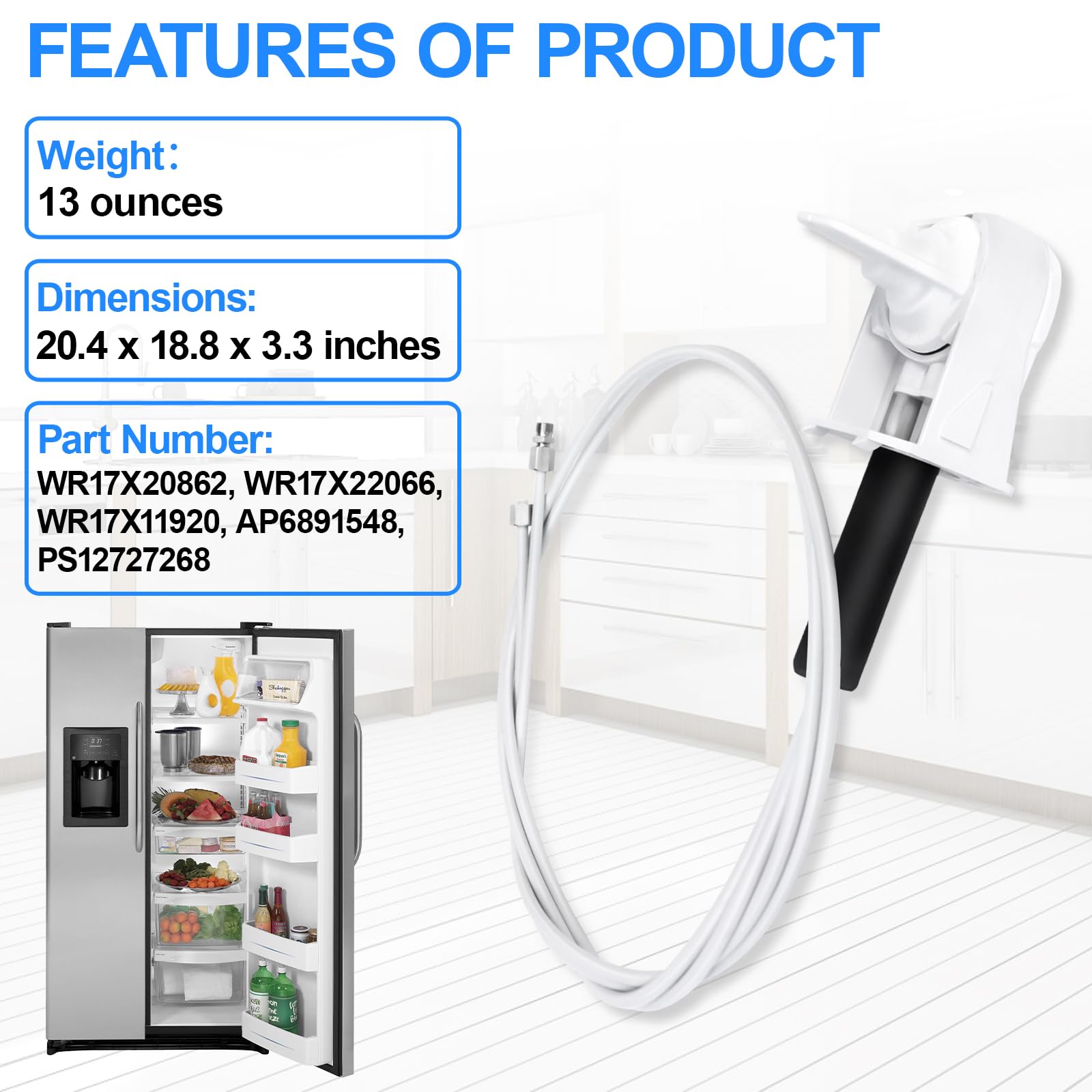 WR17X20862 Refrigerador MWF Cabezal de filtro de agua y conjunto de tubería