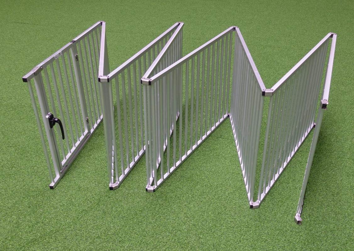Callieway® Recinzione pieghevole in alluminio, per cuccioli, eventi e vacanze in campeggio, 8 m di circonferenza (8 x 65 cm di altezza/100 cm di lunghezza)
