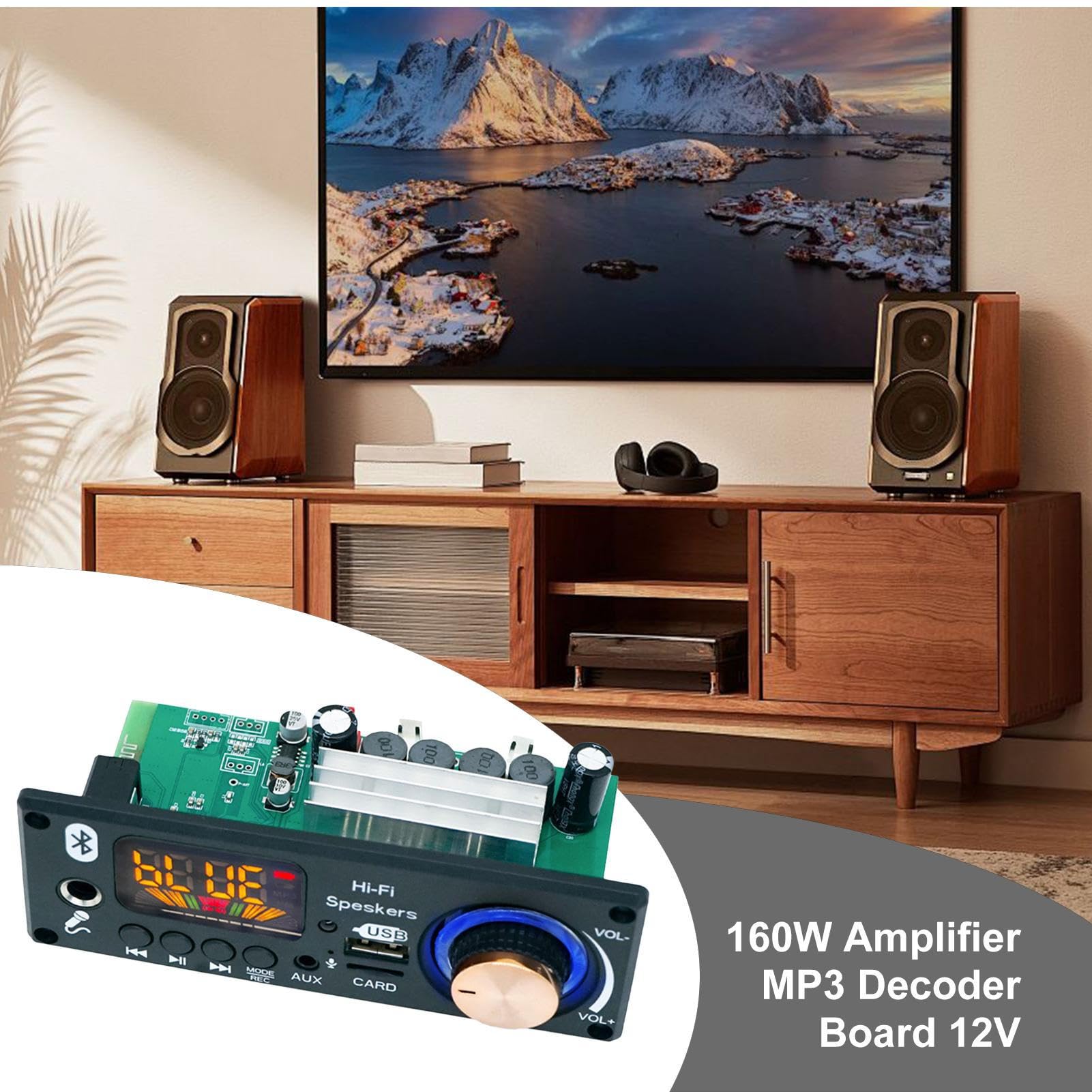 Verstärker für Anrufaufzeichnung, Audio-Verstärker-Chip | Blue-Tooth-kompatibles Modul 2 x 80 W | Anzeige der Digitalröhre mit USB-Schnittstelle | MP3-Player mit Aufnahmefunktion