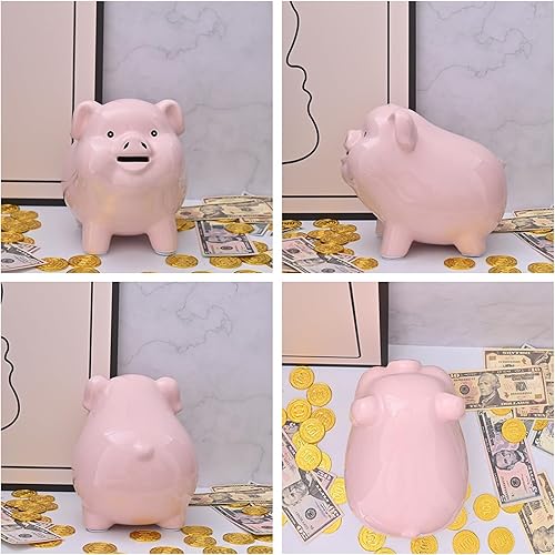 Miniatura 3 de Alcancía de 8 pulgadas para adultos debe romperse para abrir, cerámica, alcancía para niñas, caja de dinero para regalo en efectivo, banco de