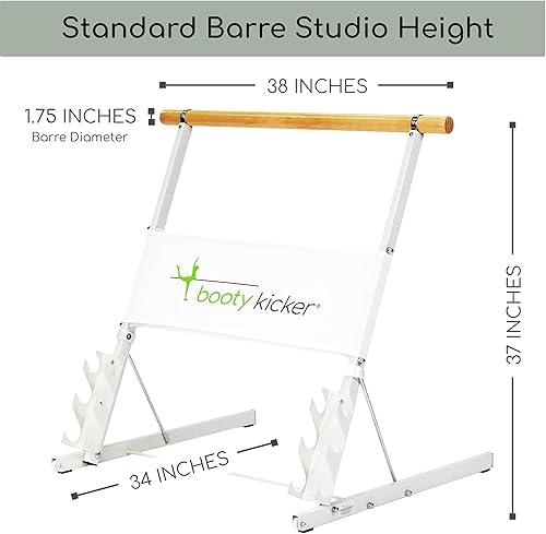 Vista 5 de Portable Folding Exercise Bar for Barre, Balance and Ballet Home Workouts, Strong Freestanding Stable Design