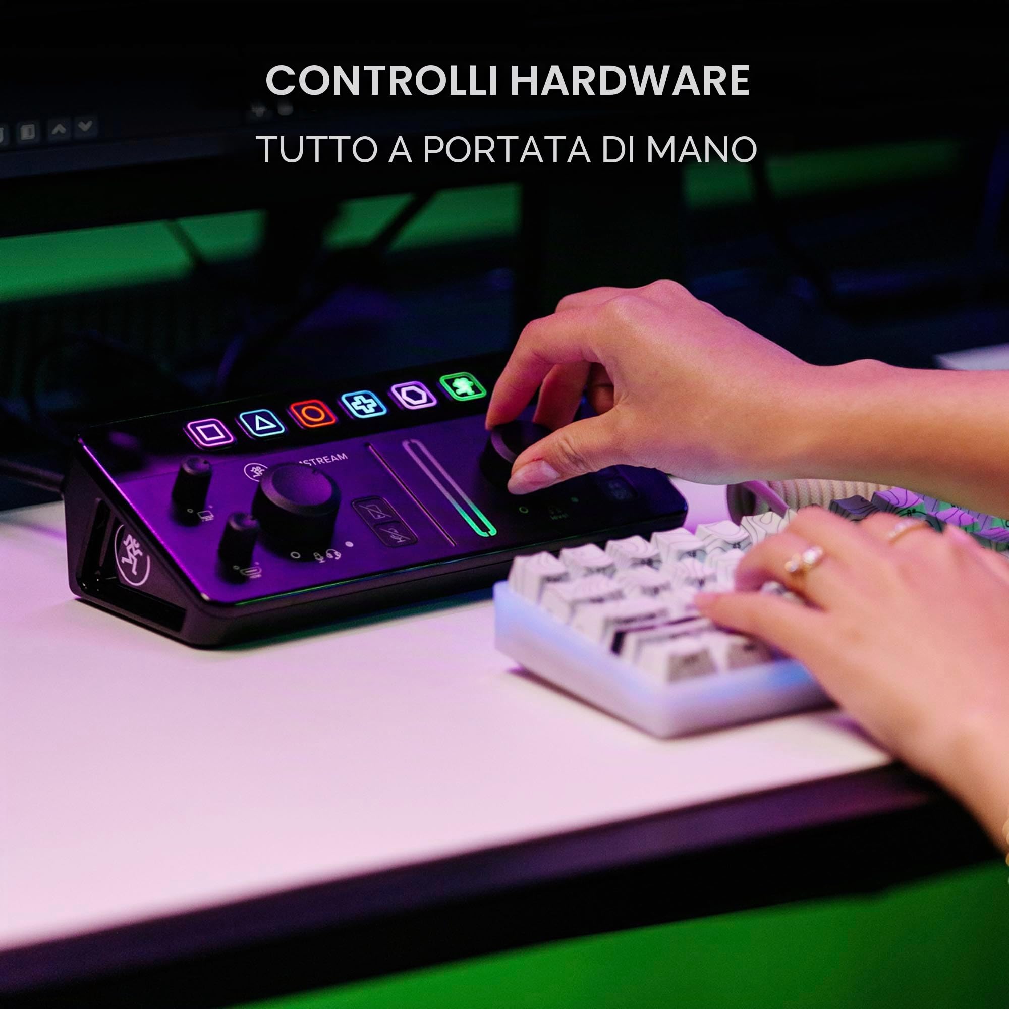 MACKIE Mainstream Interfaccia Completa per Live Streaming e Acquisizione Video con Tasti di Comando Programmabili, Software Matrix, Acquisizione HDMI e Thru, Hub USB-C, Alimentazione Tramite Bus