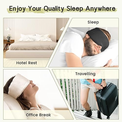 Miniatura 7 de 2 cubrebocas de bambú 100% hechos a mano para mujeres y hombres, máscaras de noche, máscara orgánica para dormir, máscara de ojos bloqueada para