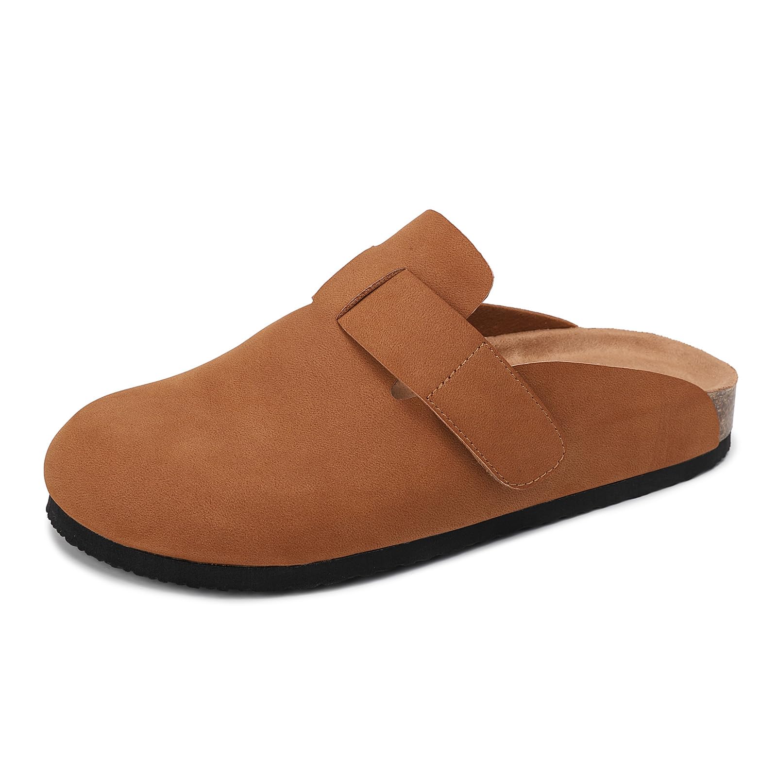 Mules et Sabots Femme Chaussons Cuir Fermé Sandales Confortable Pantoufles pour Intérieur et Extérieur EU36-41