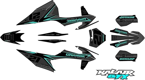 Miniatura 7 de Kit de gráficos para KTM Motocross de 2 tiempos 125 SX, 150 SX y 250 SX años 2019, 2020, 2021 y 2022 Razor Series Blanco 21 Mil - Pegatinas