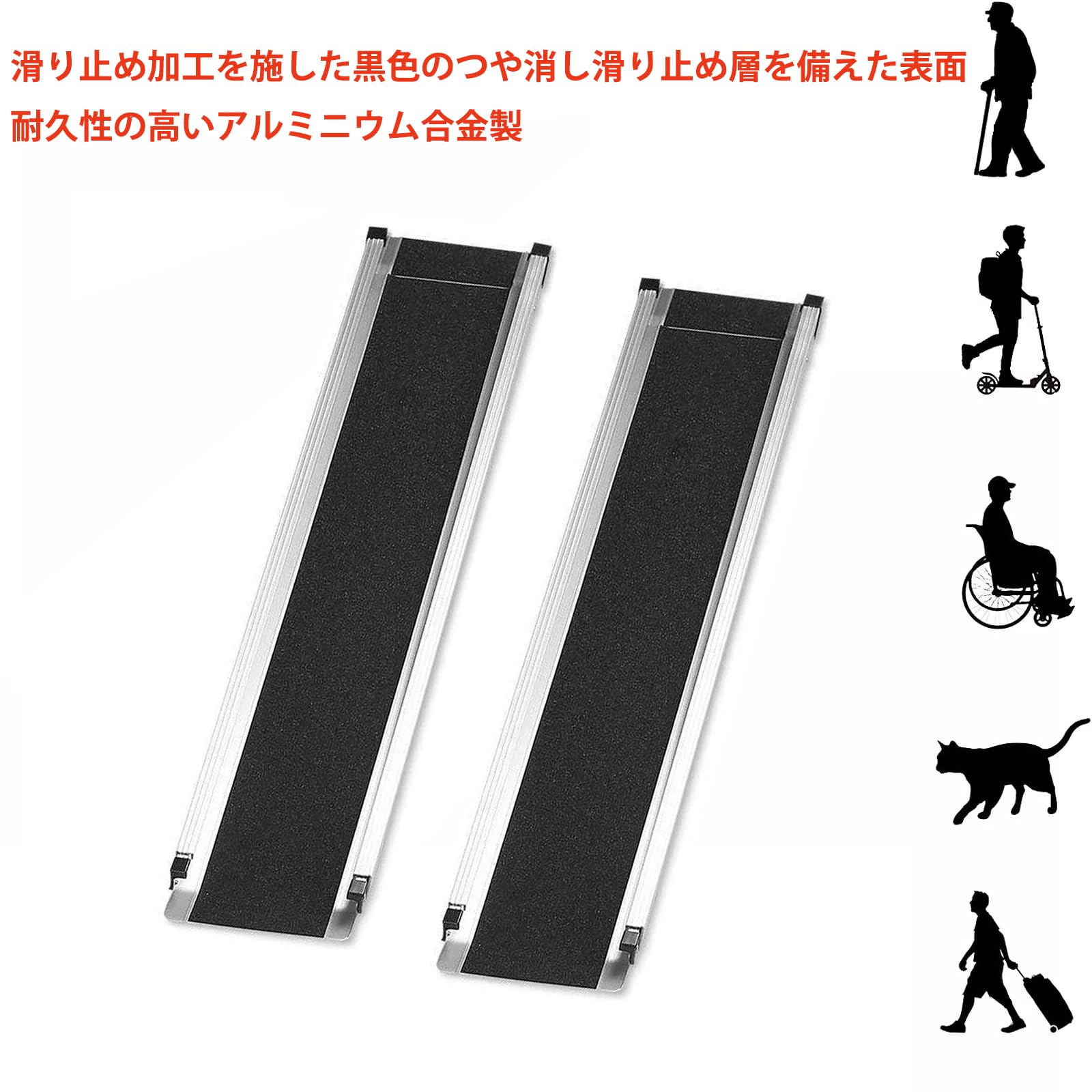 Amazon.co.jp: Mokiland 車椅子 伸縮（105-183CM）スロープ アルミ