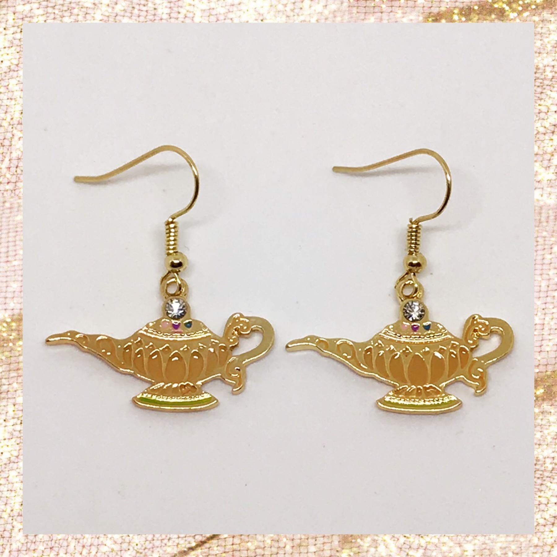 Disney Inspired Aladdin Genie Lamp Earrings