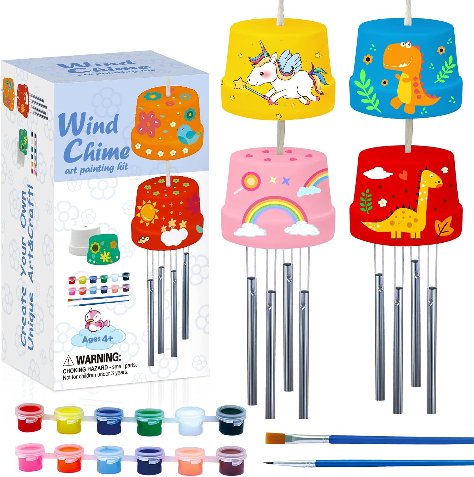 2-Pack Make A Wind Chime Crafts Kits, Arts and Crafts for Kids Toys for Boys Girls Age 3-5 4-8 8-12