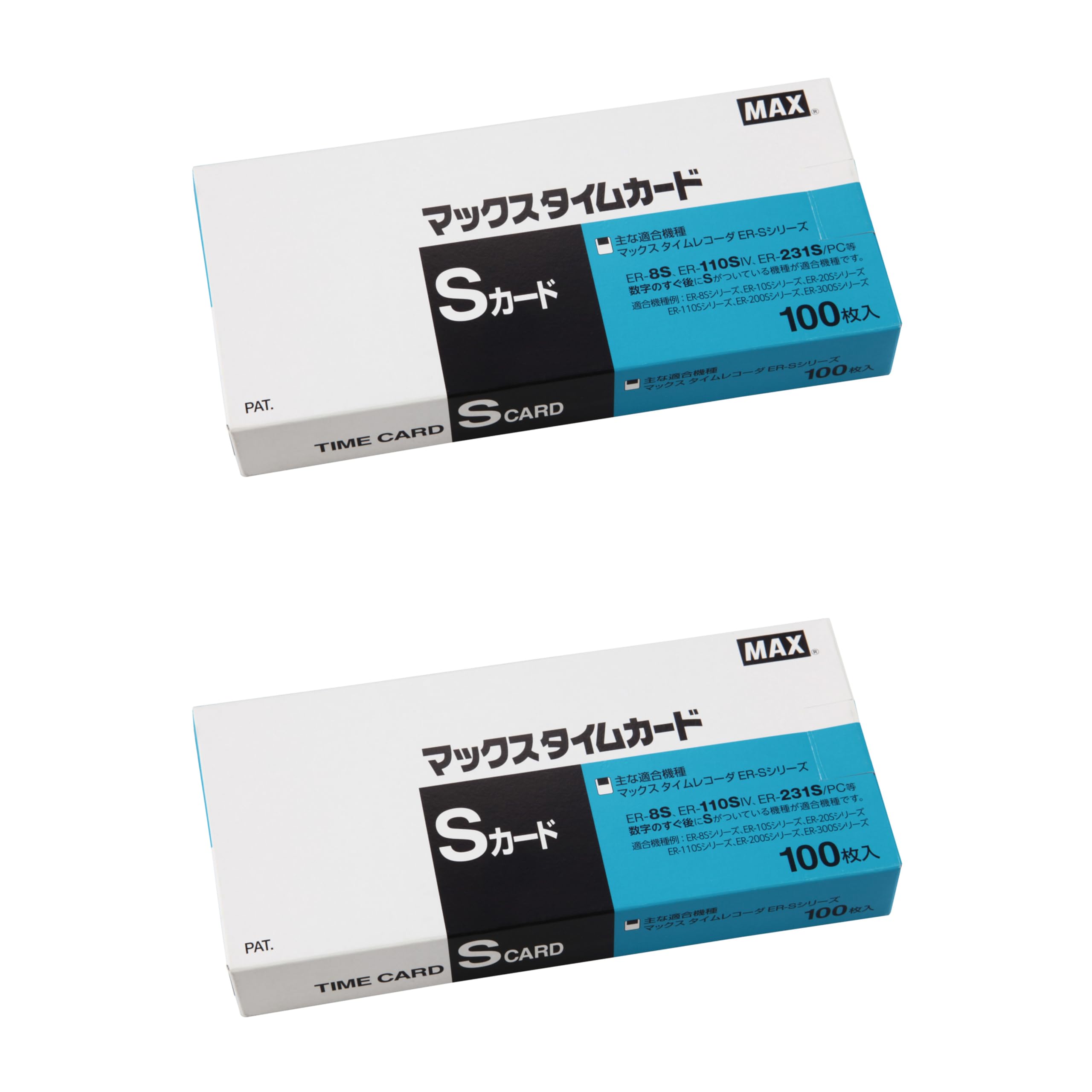 マックス タイムカード ER-Sカード 2箱セット 青 ER-SX2 AZ