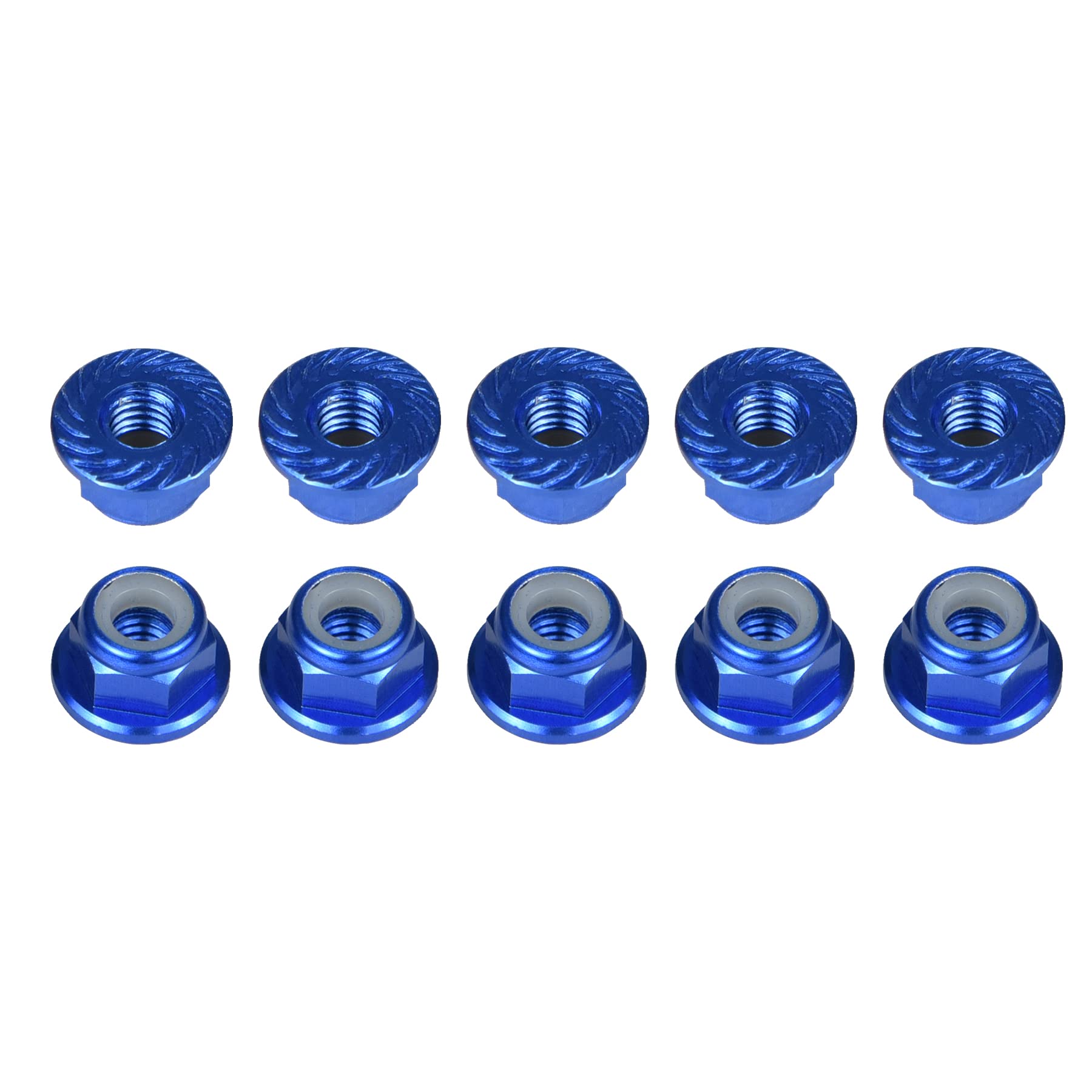 Hosim 4mm Flange Nylon Wheel Lock Nuts M4 Self-Tightening Serrated Aluminum Hardware for Traxxas Axial HPI TLR ECX Model RC Car Vehicles Upgraded Replacement Parts Upgrade with A Wrench (8PCS RED)