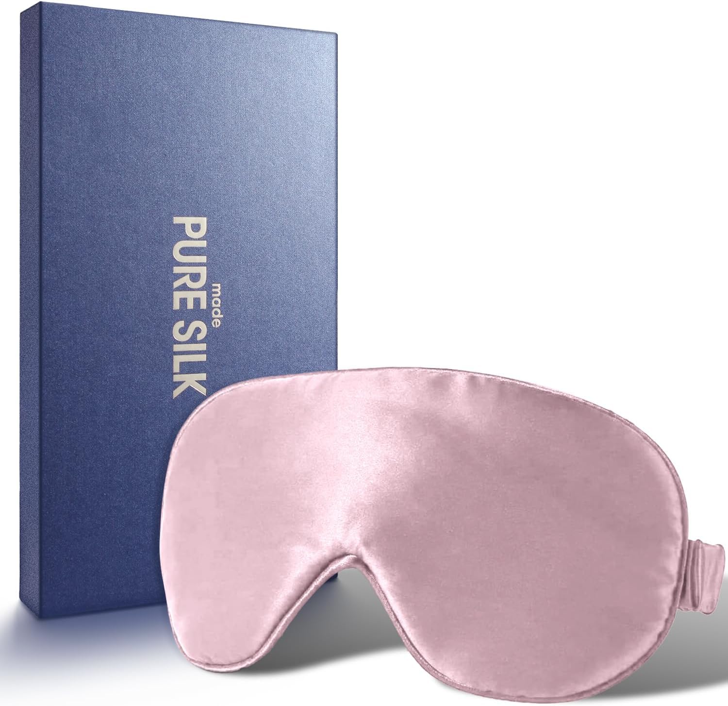 Eye Mask,100% Mulberry High-end Pure Silk Sleep Mask with Gift Box, Luxuriously Padded Silk Eye Sleeping Mask Silk Eye Mask Comfortable Soft Silk Sleep Masks (Pink)