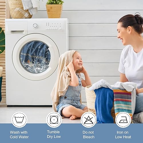 Miniatura 8 de VClife Fundas de sofá para perros, lavables, color azul bohemio, para sofá seccional, funda de sofá antideslizante para sofá de 3 cojines, funda de