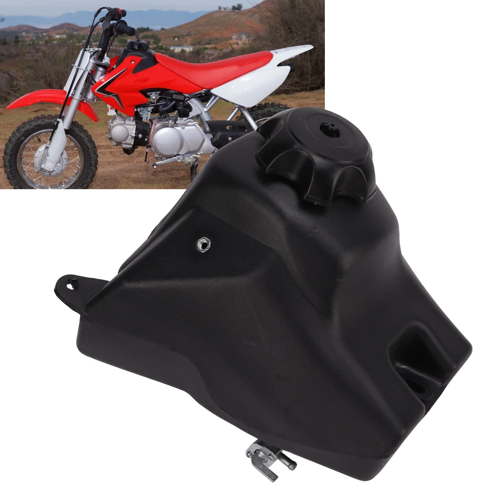 Tanque de gasolina Pit Bike, tanque de gasolina de combustible de alta precisión con buena hermeticidad con reemplazo de tapa para XR50 CRF50 para motocicleta