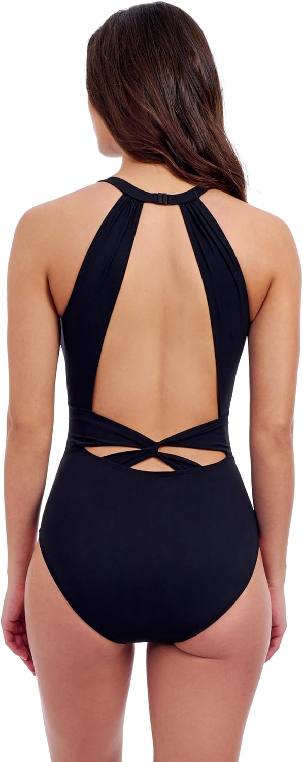 Profile by Gottex Tutti Frutti Women’s High Neck Keyhole Back One Piece Stylish Bathing Suit with Tummy Control and Soft Cups