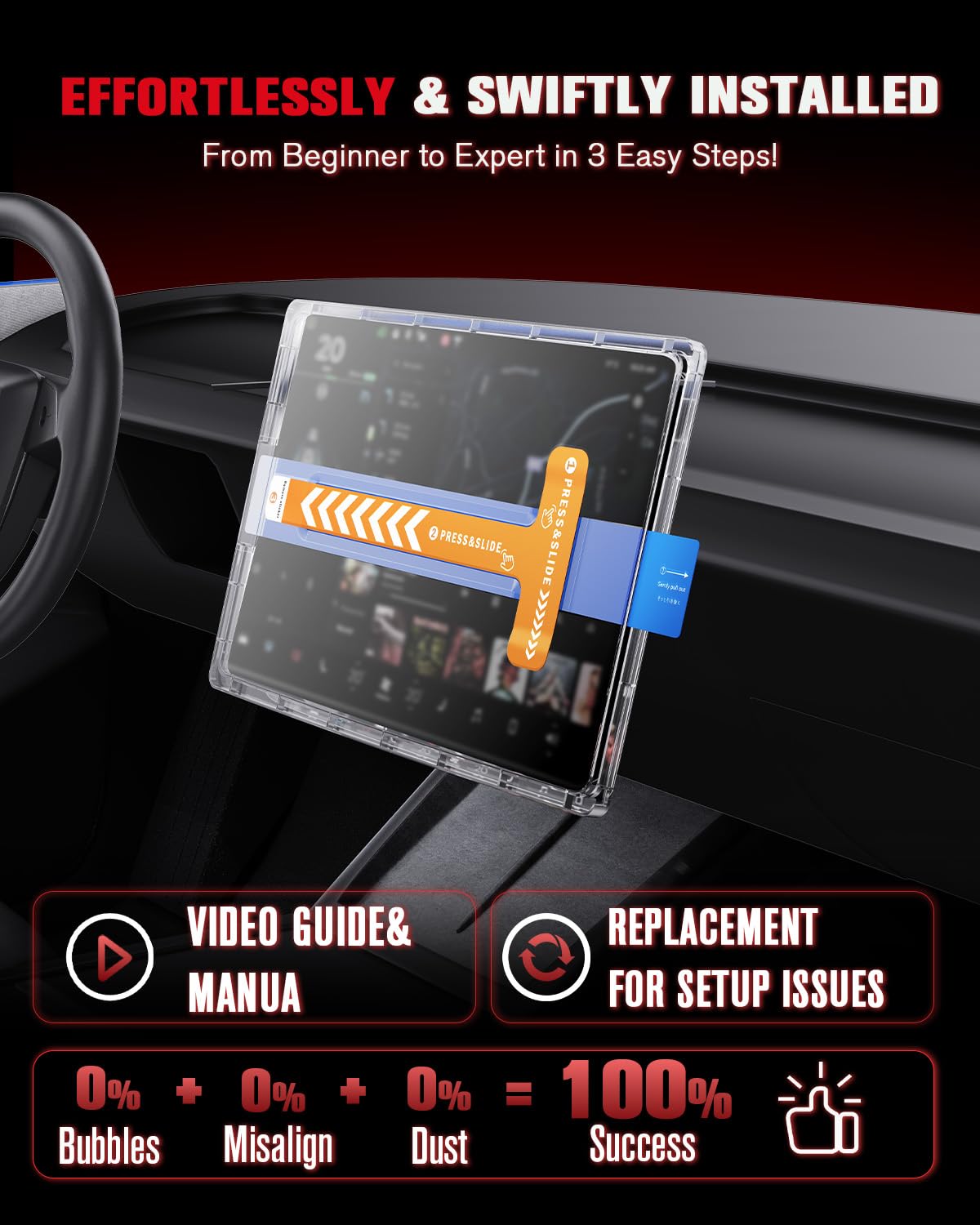 ASZSK Pellicola protettiva opaca per Tesla Model Y 2025 accessori Juniper e modello 3 Highland 2024-2026 [antiriflesso], dimensioni 15,4" e 8", vetro temperato 9H, con kit di montaggio