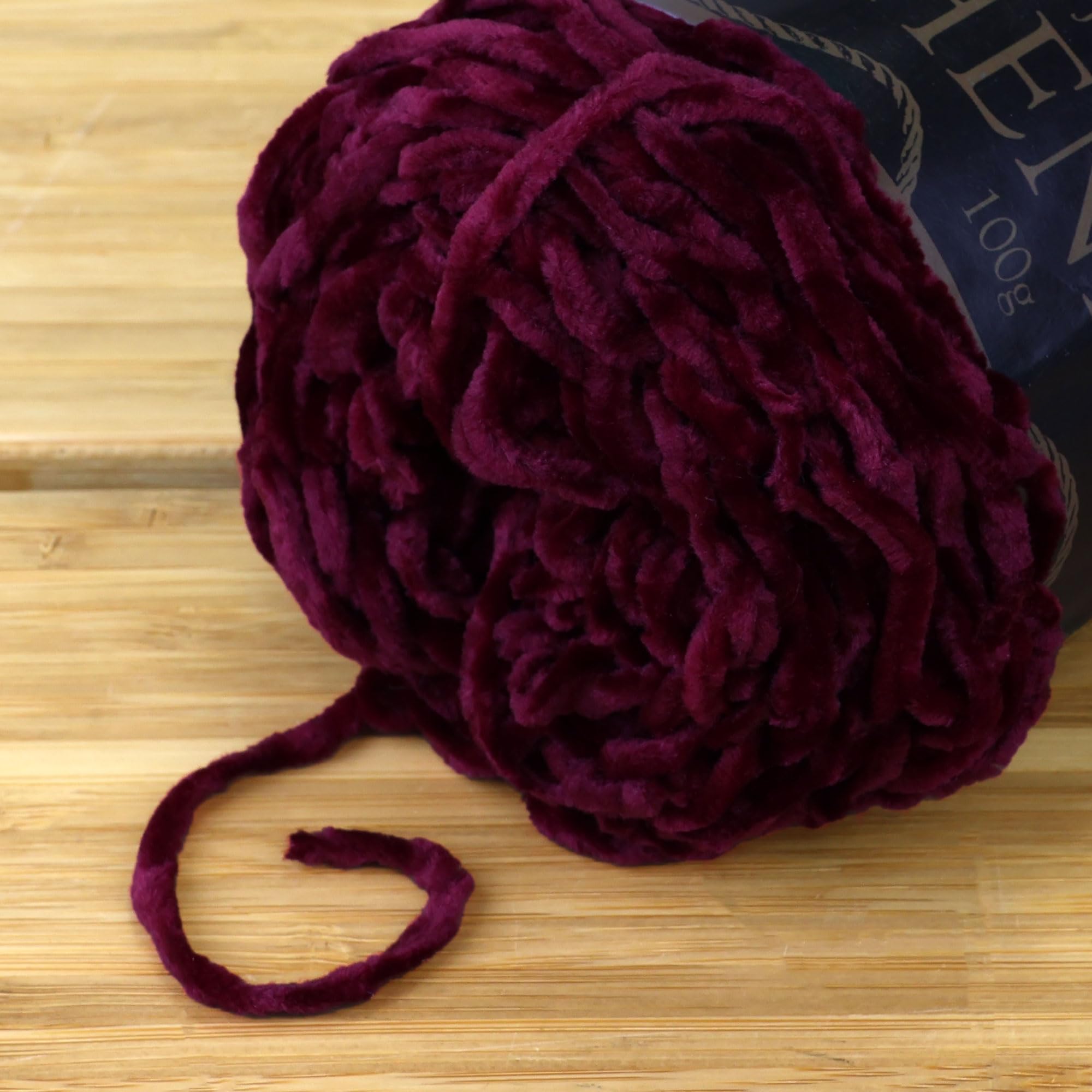 JubileeYarn Chenille Yarn - Worsted Weight - 100g/cake - Boysenberry - 4 Cakes, 023 Boysenberry - Image 3