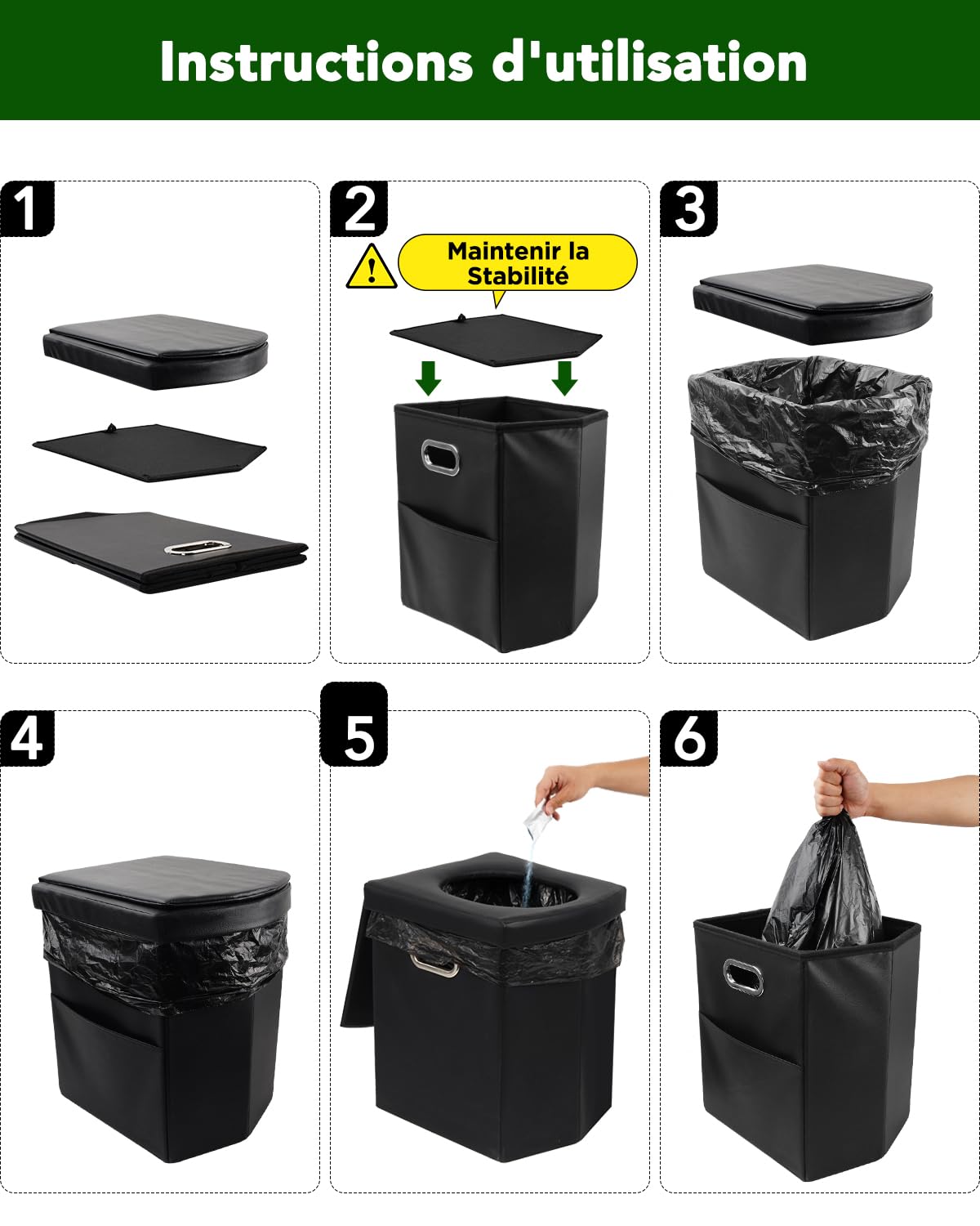 E EASTSTORM Toilette Portable Camping Car, Pot de Chambre Adulte