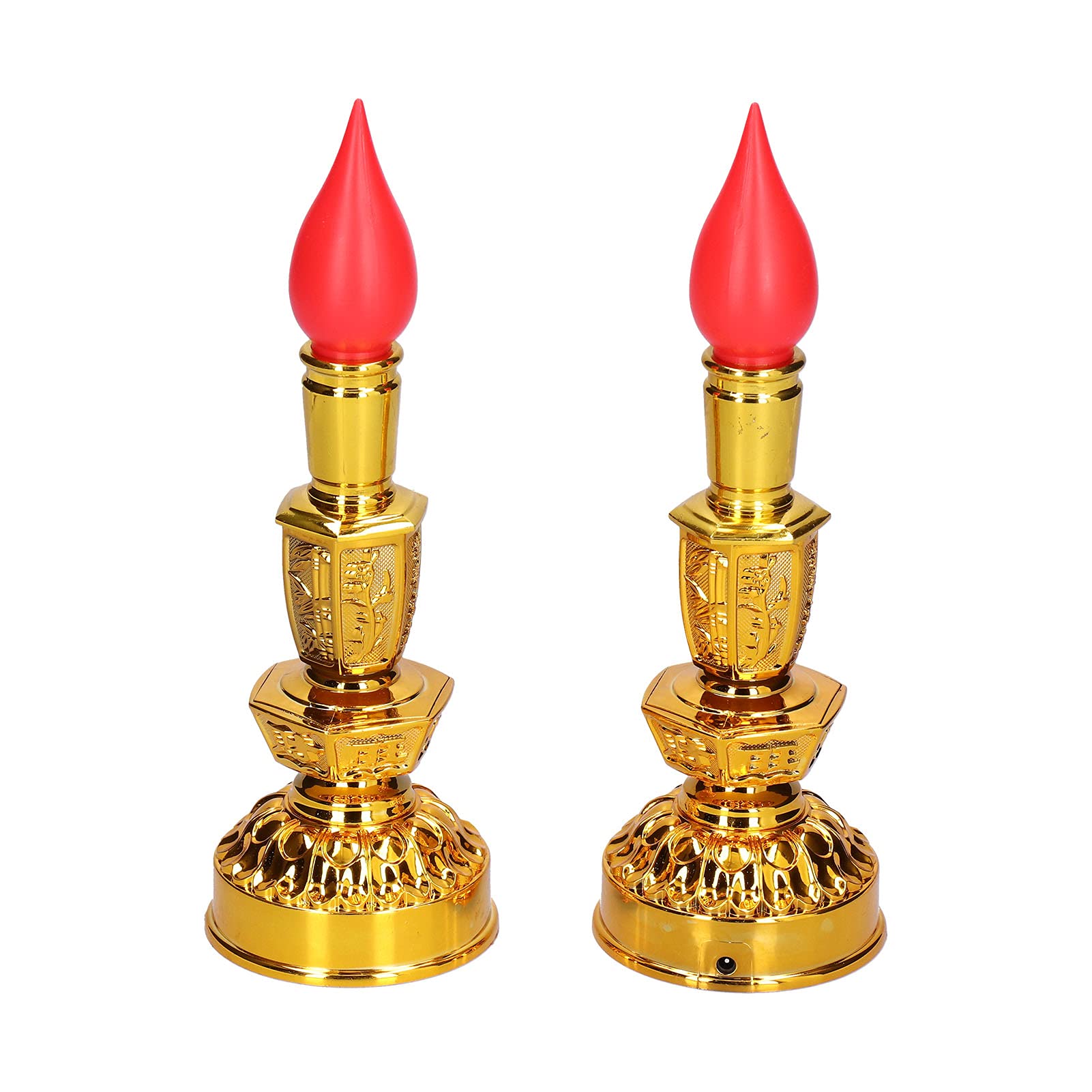 Aqur2020 Chinese Candle Lamp Candle Lamp LED Low Power Consumption Chinese Style Traditional Retro Buddhist Decor Lamp(Single Bright Electric Candle)