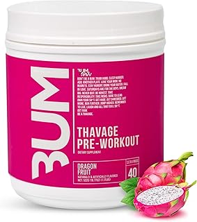 RAW Pre Workout Powder, Thavage (Dragon Fruit) - Chris Bumstead Sports Nutrition Supplement for Men & Women - Cbum Preworkout for Working Out, Hydration, Mental Focus & Energy - 40 Servings