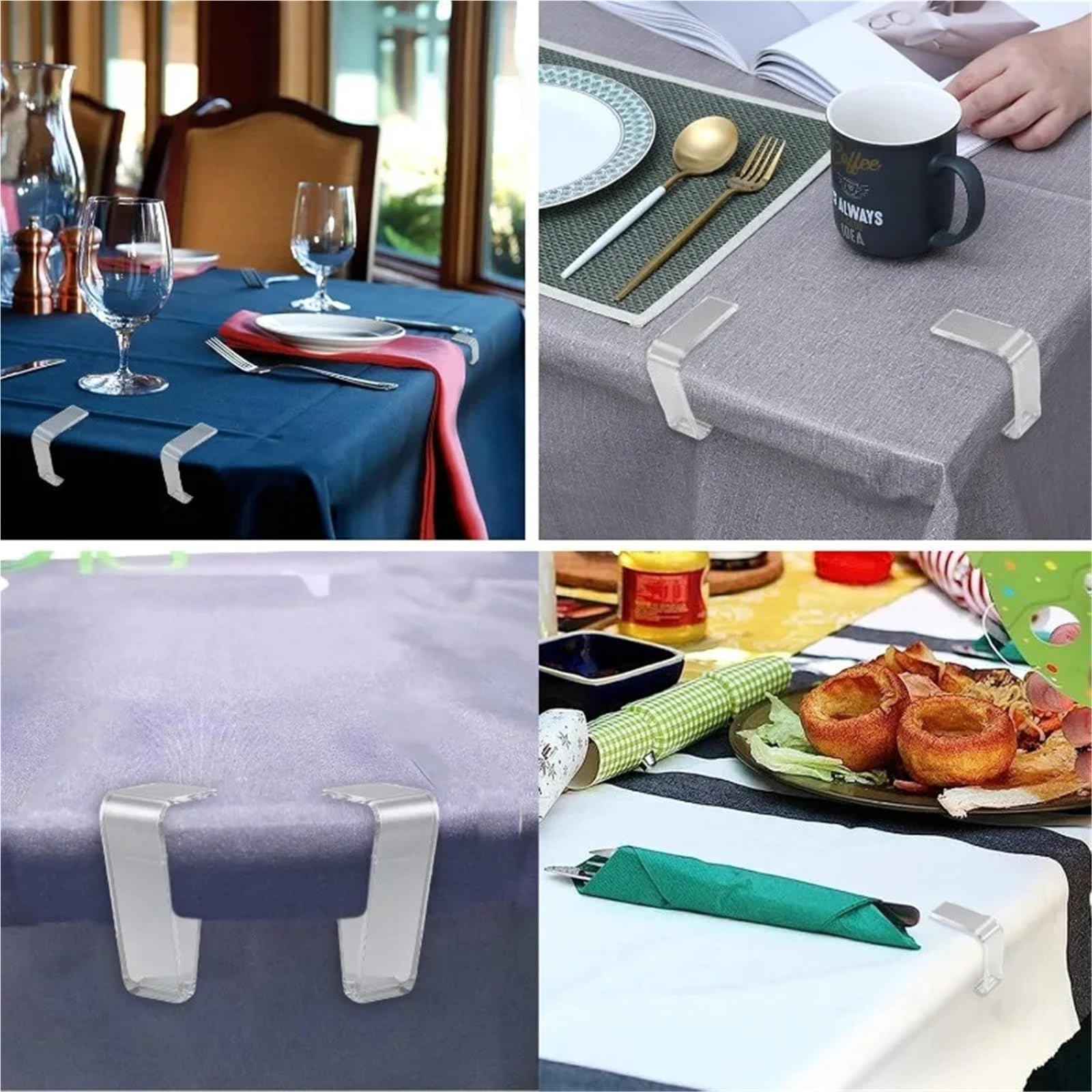 Tischdeckenklammern Tischdeckenklammern aus Kunststoff for Tische, Picknicks, Klammern, Abdeckung, Fixierung, Halterung, Restaurant, Hochzeit, Partyzubehör(ColorB-48pcs)
