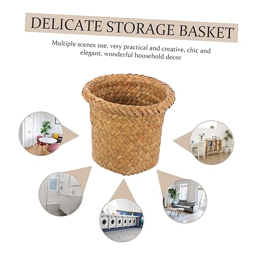 Miniatura 5 de Cesta de basura para almacenamiento de la habitación de los niños, cesta de basura tejida para el hogar, cubo de basura para el hogar, decoración de