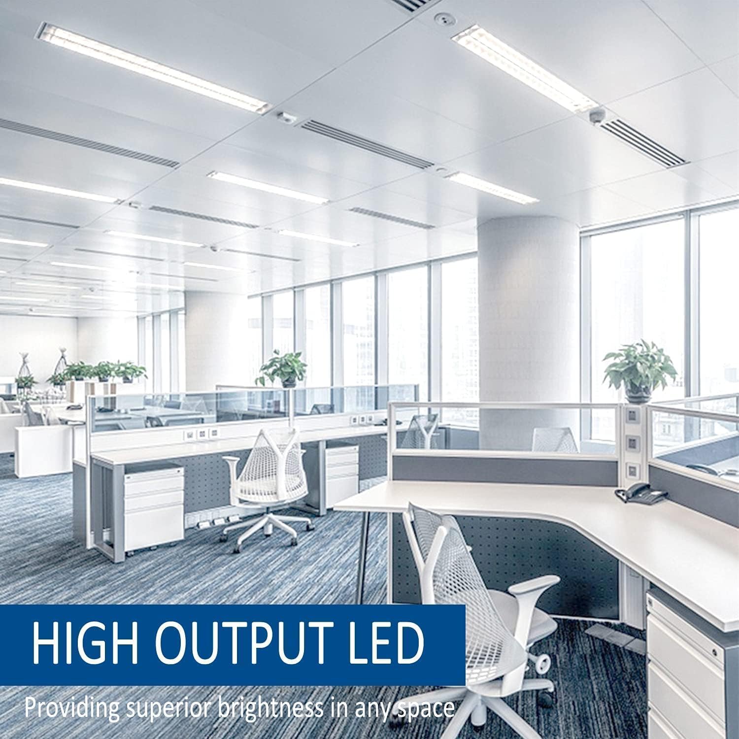 LED 4 foot Light Bulbs 4000K, Fluorescent Tube Replacement, Ballast Bypass, 48inch G13 Daylight White Double-end Powered, Clear Lens for Commercial Building, Office, Warehouse, Hypermarket, 25 Pack