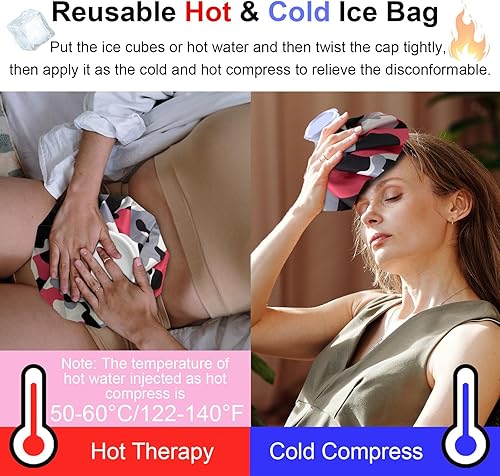 Miniatura 3 de Bolsa de hielo reutilizable para lesiones, bolsa de hielo para lesiones, bolsa de agua caliente para terapia de calor y frío, bolsa de hielo sin