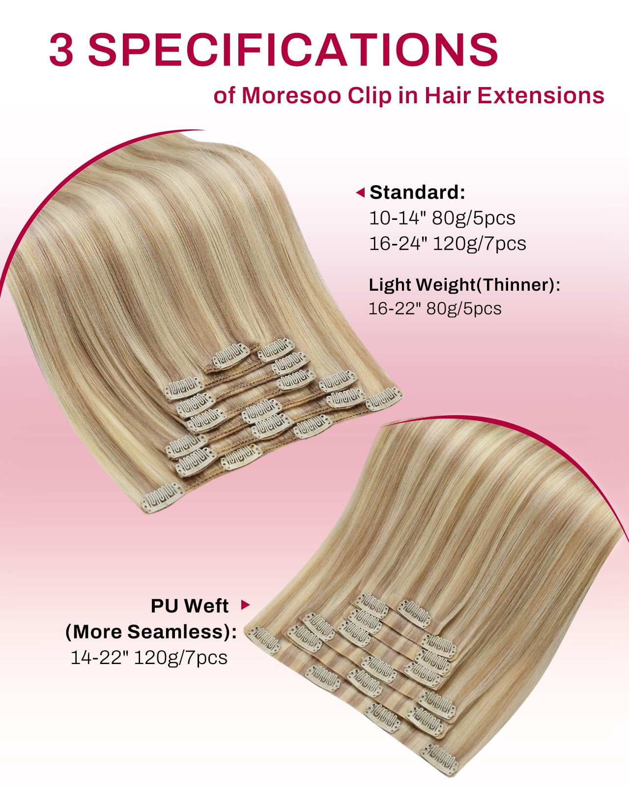 Moresoo Hair Extensions Clip in Real Hair Dark Brown Invisible Full Head Clip in Human Hair Extensions Brunette Shoulder-length Short Remy Hair 12 Inch 5 Pieces/80g #2 — view 69