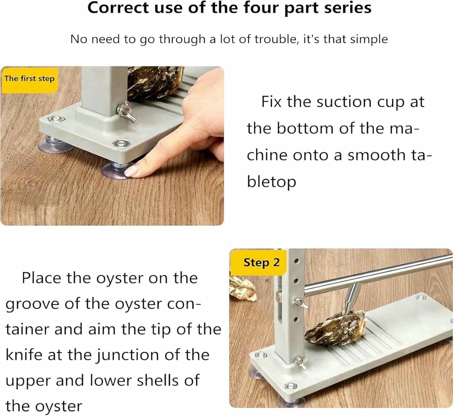 Oyster Clam Opener Machine Adjustable Oyster Shucker Machine Tool Set Including Knives, Glove and G-Clip, Seafood Tools for Hotel Family Buffet