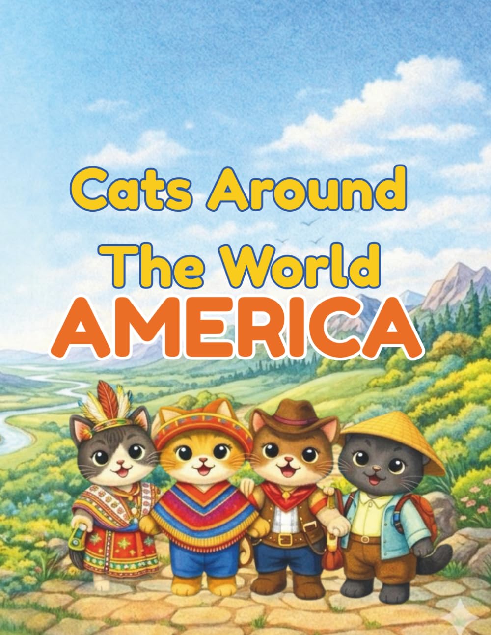Cats Around the World: America: A Coloring Adventure Through the Americas