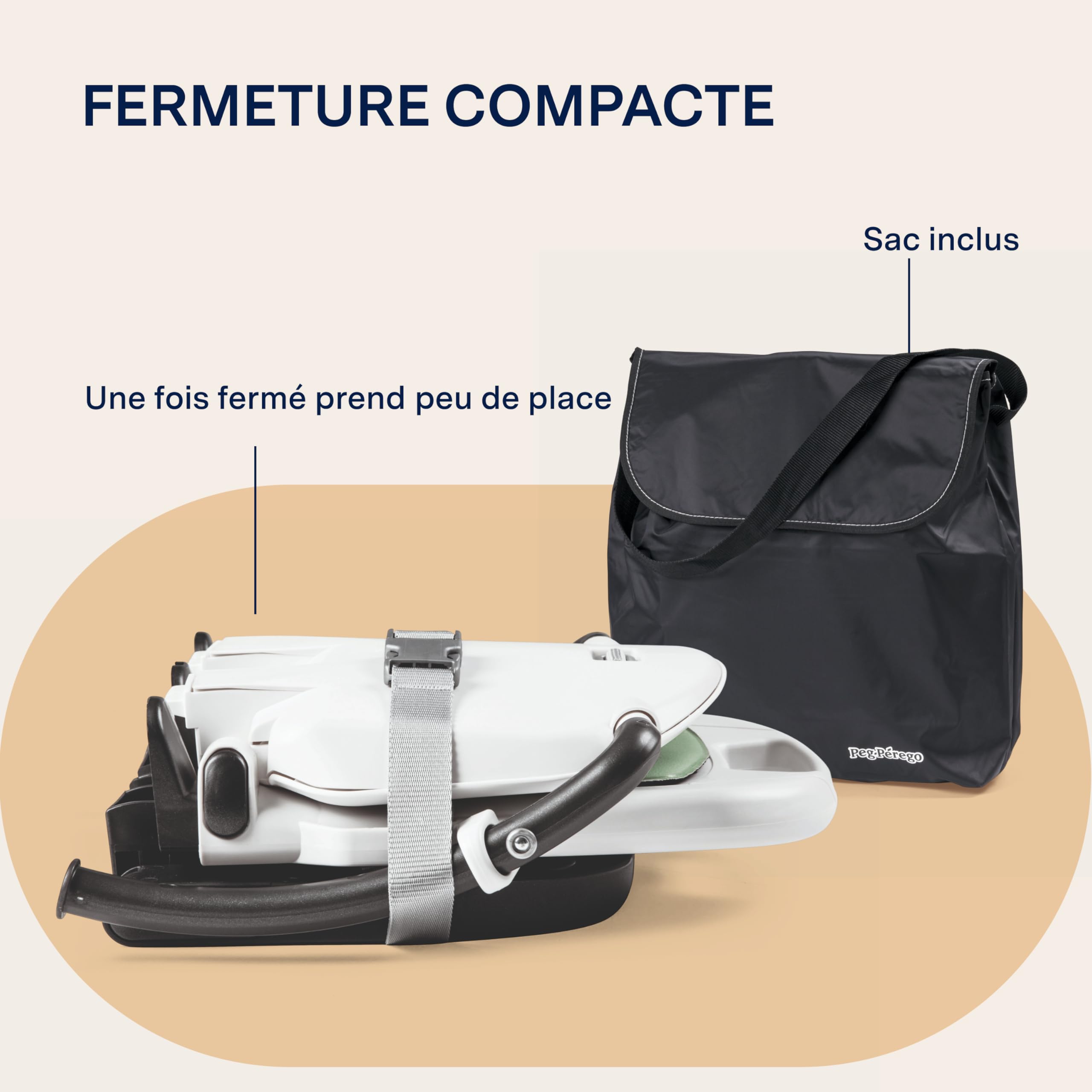 PEG Siège Rehausseur Rialto, Chaise Haute Portable et Réglable pour Bébé, Pliable et Compacte, Tablette Amovible, Idéale pour les Voyages et les Enfants de 6 mois à 3 ans (0-15 kg), Couleur Pétrole