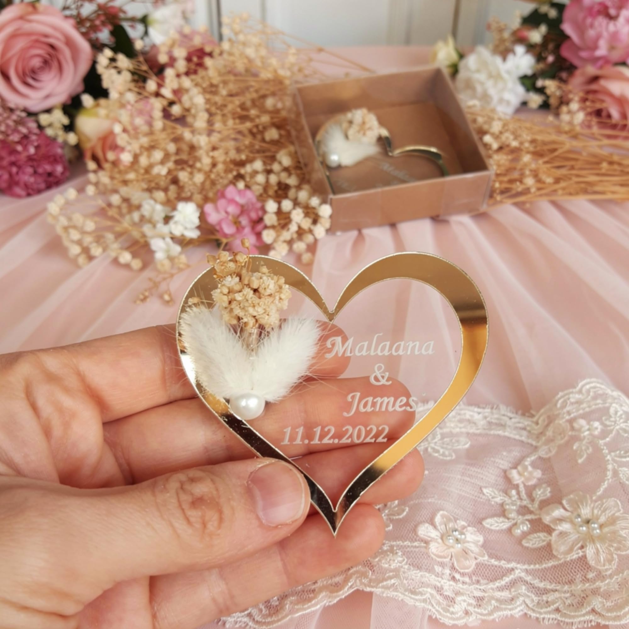 gastgeschenke hochzei ür die gäste personalisier, Stück Gold Silber Acryl Hochzeit gastgeschenke für die gäste, Taufe, Kommunion Konfirmation,Geburtstag, schön das du da bist, (Gold, 18 stück)