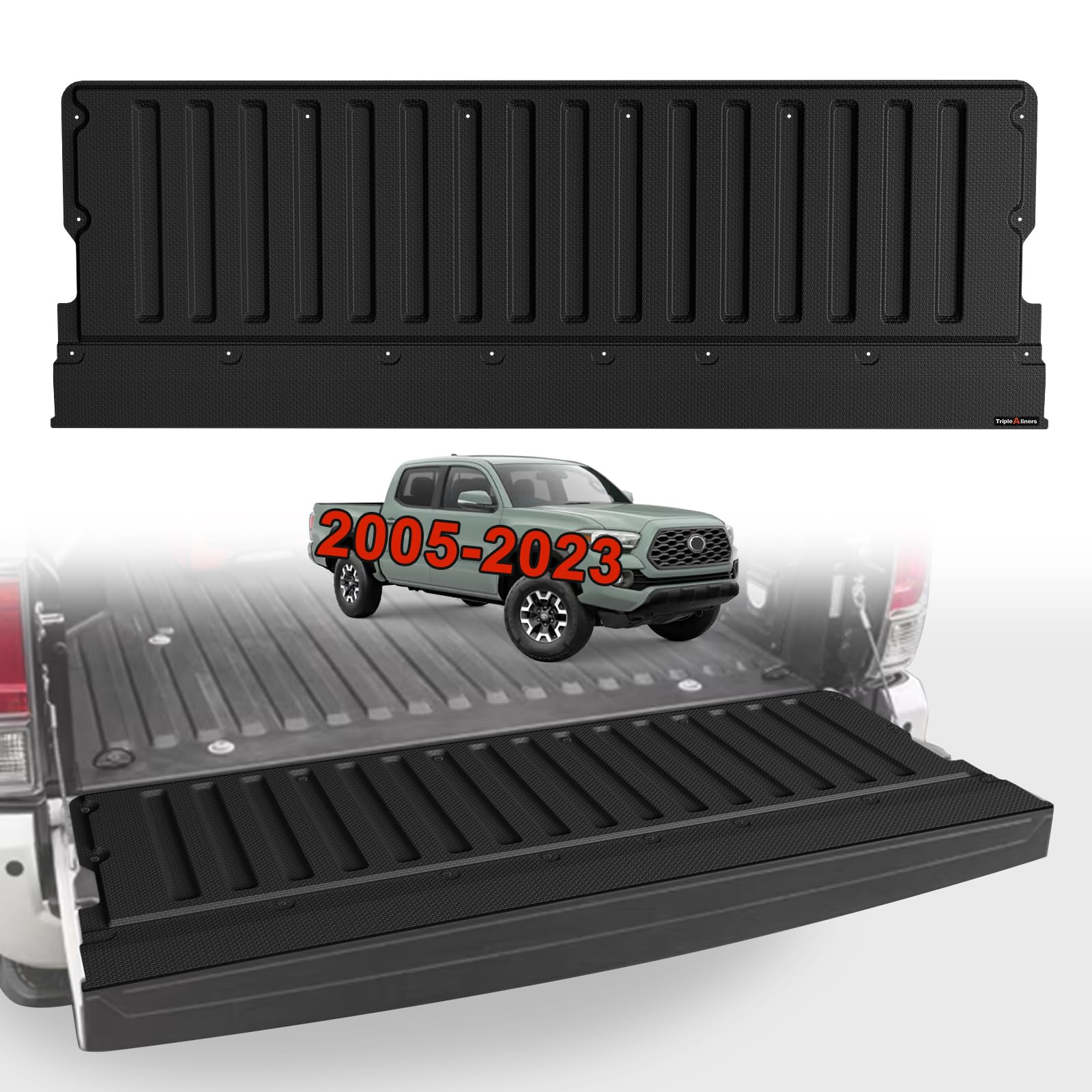 TripleAliners Tailgate Mat Compatible with 2005-2023 Toyota Tacoma Accessories, Tailgate Cover Custom Fit All Weather Protection Pickup Liner