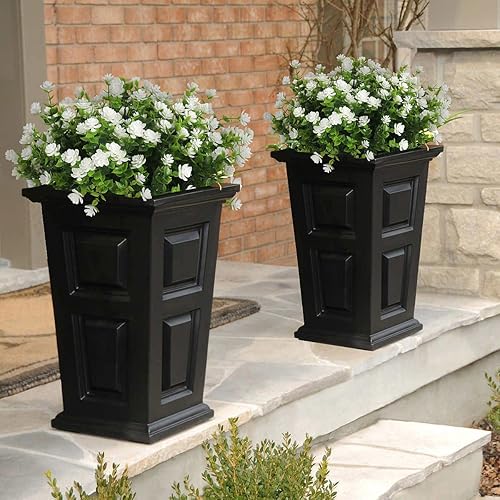 Miniatura 5 de Recutms 12 paquetes de plantas artificiales, exteriores, vegetación artificial, arreglos florales, arbustos, resisten rayos ultravioleta, primavera,