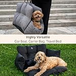 JACKO & CO - Premium Dog Car Seat v2 for Small Pets up to 25lbs - Machine Washable, Removable Covers, Water Resistant, Clip-On Leash, Front or Back Seat Use (Ultra Premium, Black Small 1-25lbs)