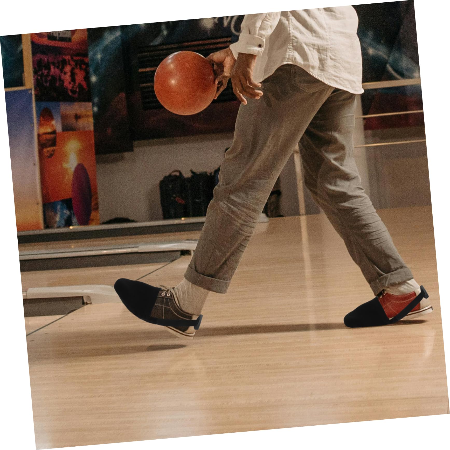 Milisten Couvre-Chaussures de Bowling Noir Léger en Tissu Coton, Design Compact et Antidérapant, Accessoire pour Chaussures de Bowling,