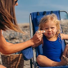 Badger Mineral Kids Sunscreen Face Stick SPF 35, Zinc Oxide Travel Size Sunscreen Stick for Kids, 97% Organic Ingredients, Reef Safe, Water Resistant, .65 oz, 2-Pack