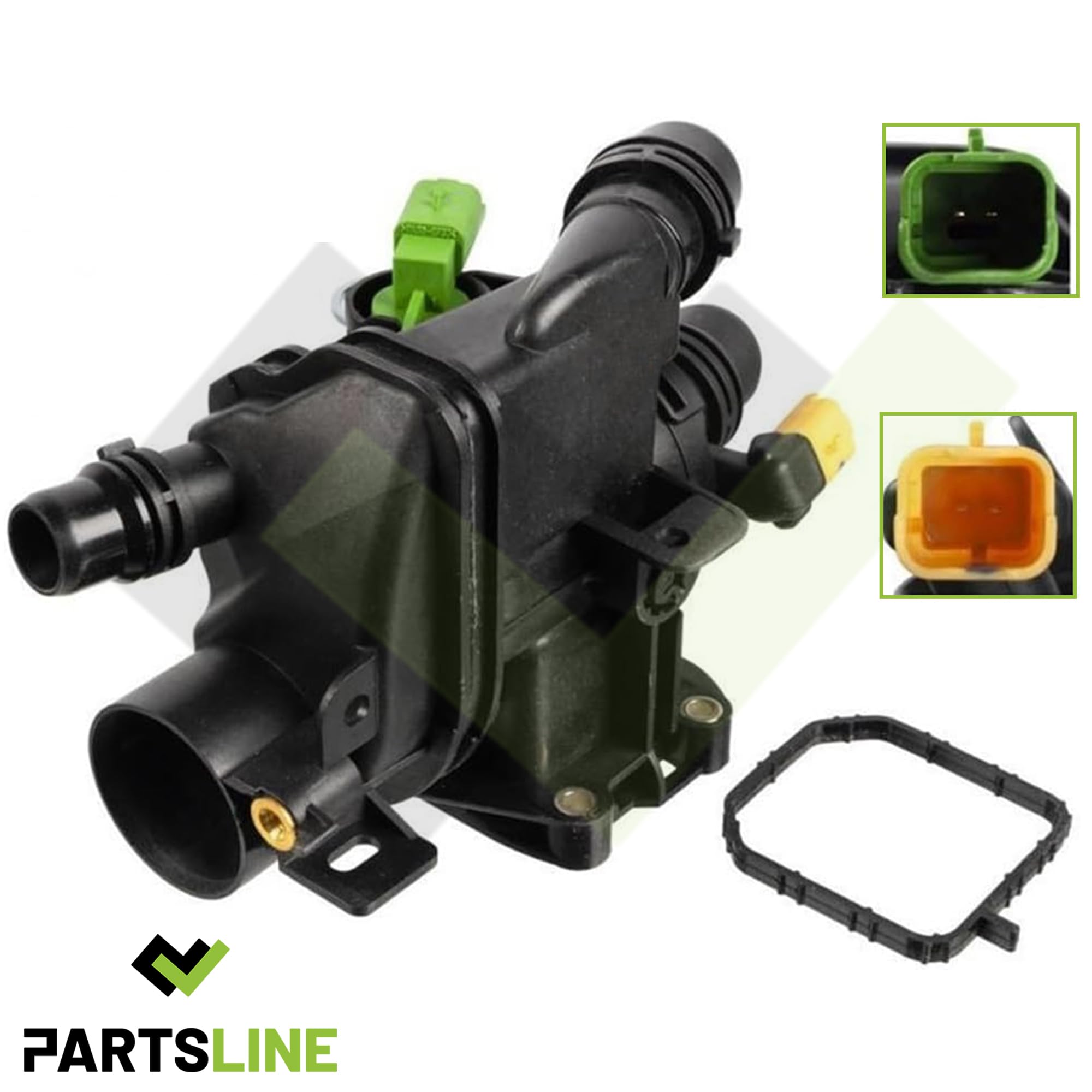 Partsline Thermostat avec boitier compatible avec Berlingo, C3 Aircross 2, C4 X, C5 X, Astra L, Combo E, Corsa F, 2008, 208, 308, 408, 5008, 508, Partner, Rifter 1.2 Puretech 9812131480 81847