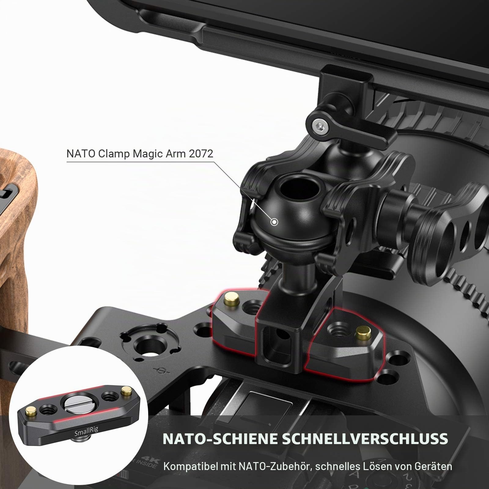 SMALLRIG NATO Rail (48mm) NATO Schiene mit Feststellschraube für ARRI Standard - BUN2521B