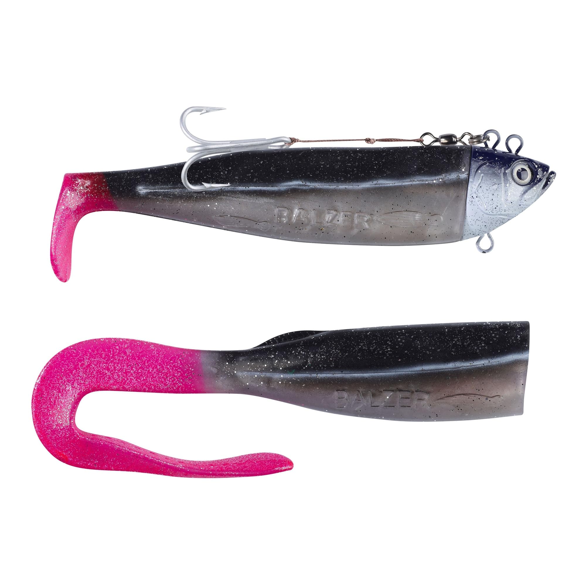 Balzer Adrenalin Arctic Shad Seelachs 400g - 2 Gummifische + 1 Jighaken