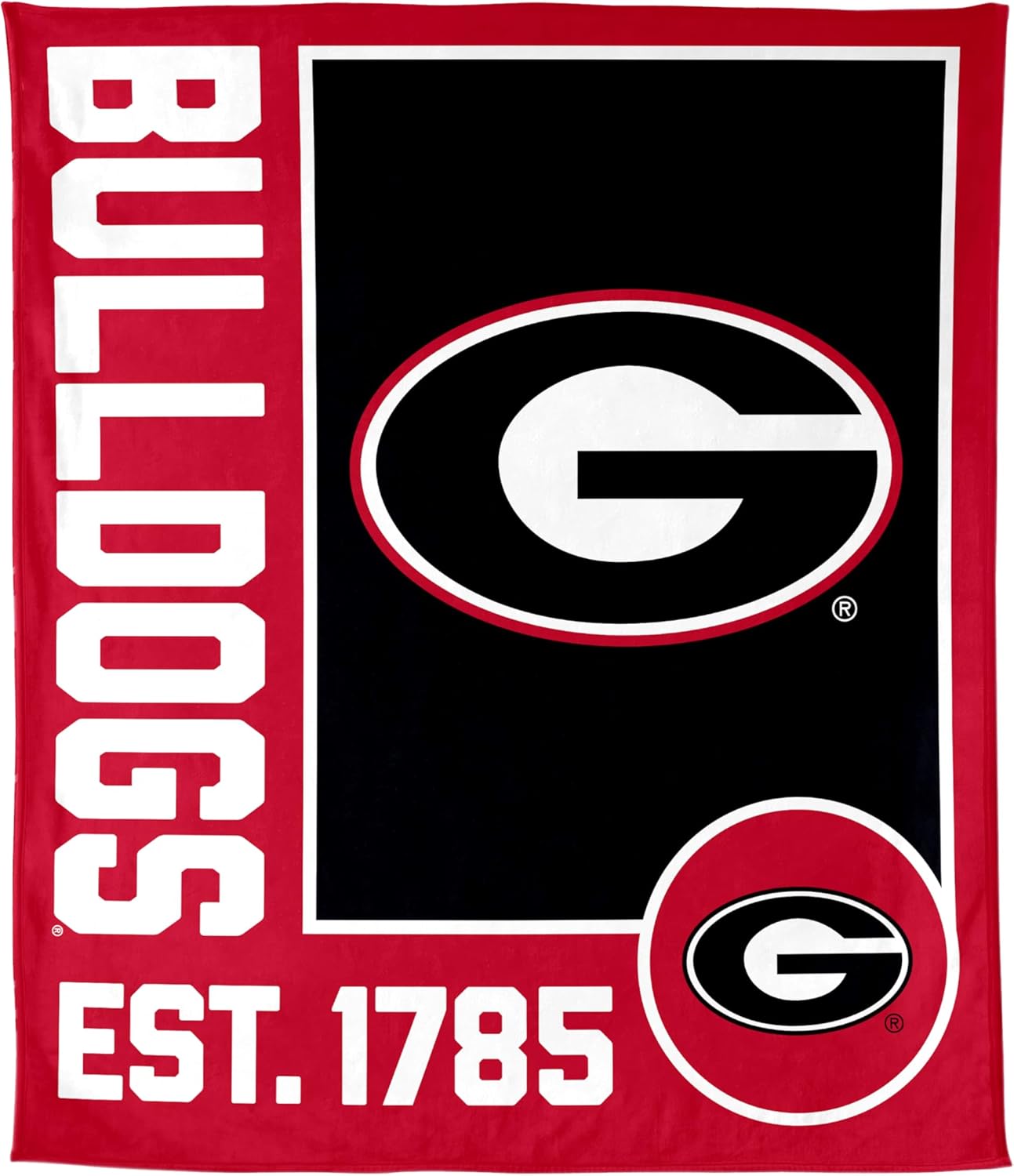 FANMATS NCAA Georgia Bulldogs Super Plush Throw Blanket – 60" x 70" Size | Team Color | Ultra-Soft Polyester Material