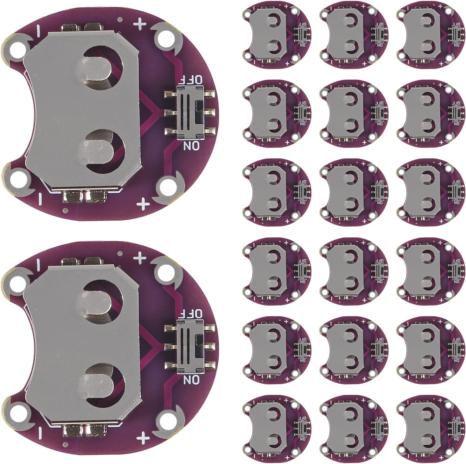 AITRIP 20PCS Lilypad Coin Cell Holder CR2032 Mount Module Lily Pad for Arduino Small Slide Switch Board