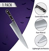 Vista 5 de Skeleteen Cuchillo de Cocina de Utilería para Disfraz - Cuchillos de Juguete Falsos de Aspecto Realista de 12" para Utensilios de Cocina, Utilería
